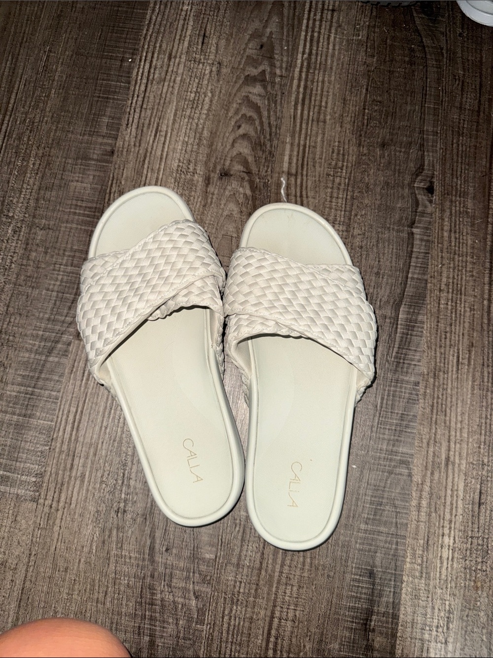 CALLA Cream Woven Slide Sandals for Women